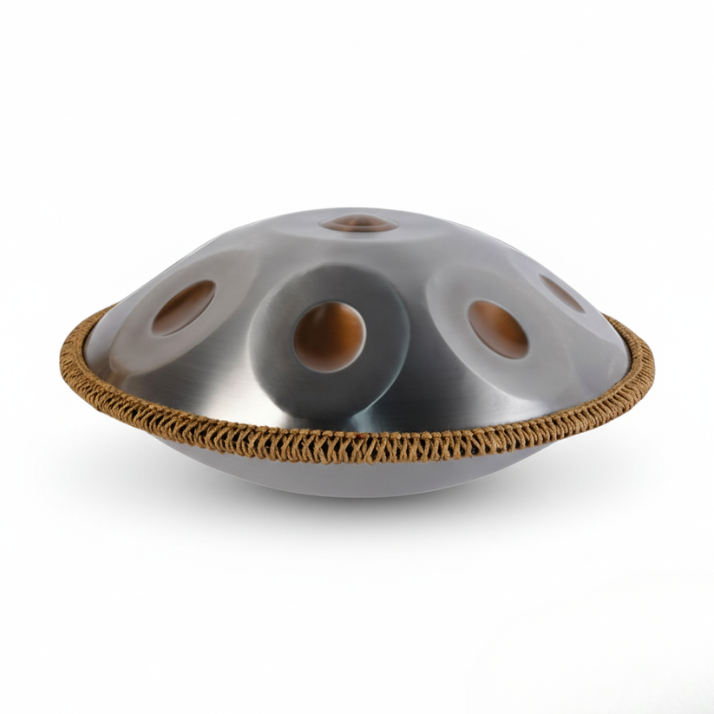 Handpan Artisanal Ré Mineur - Argent Solaire (9/10/12 Notes)